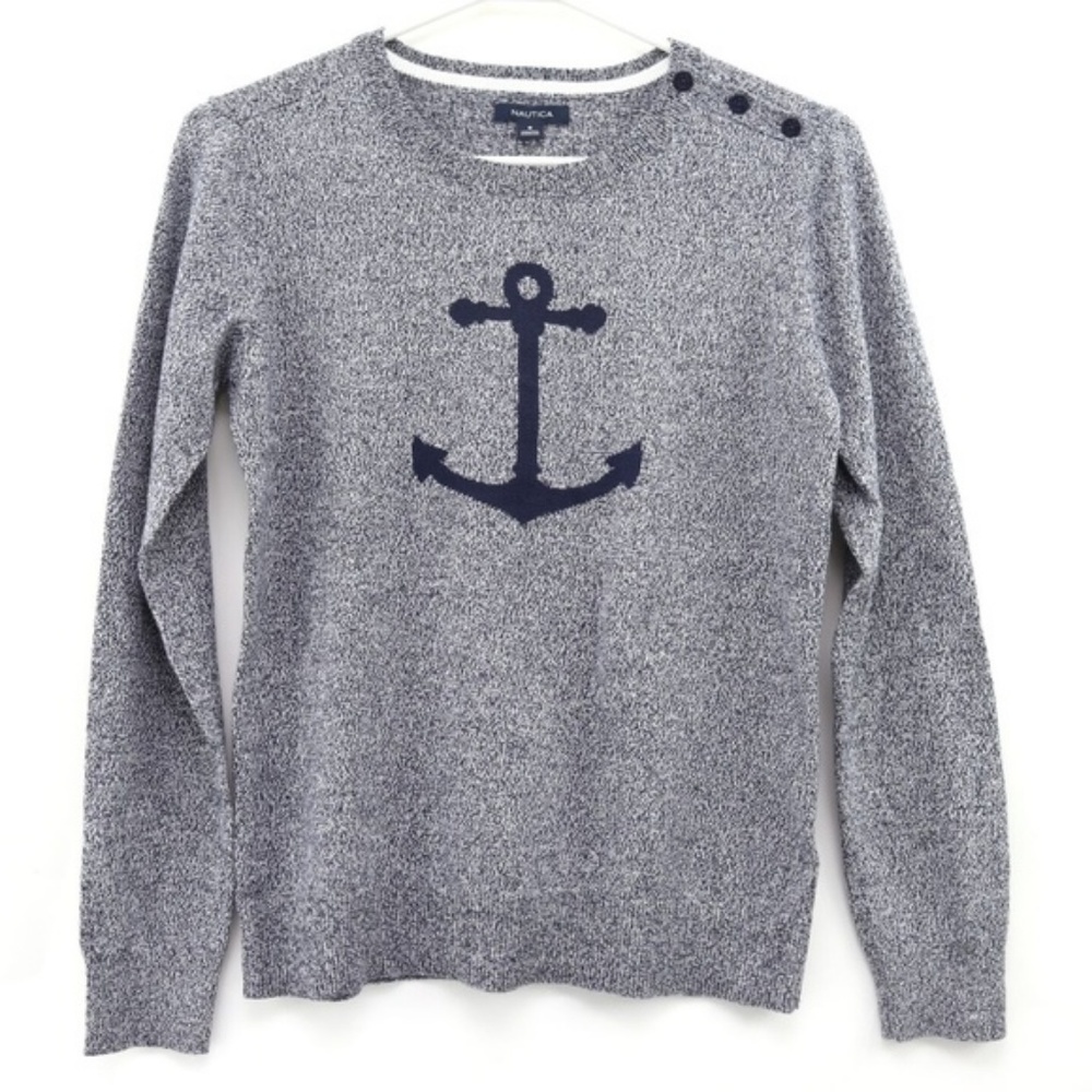 Nautica Women's Anchor Intarsia Pullover Sweater - Picture 2 of 7